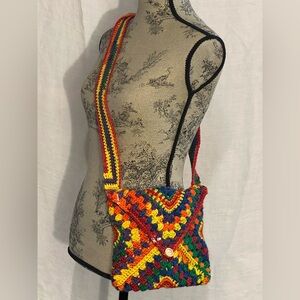 Colorful Crochet Shoulder Bag